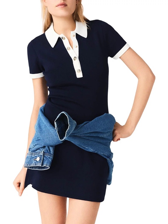 Sandro Dresses & Skirts - Rastrid Contrast Trim Polo Dress